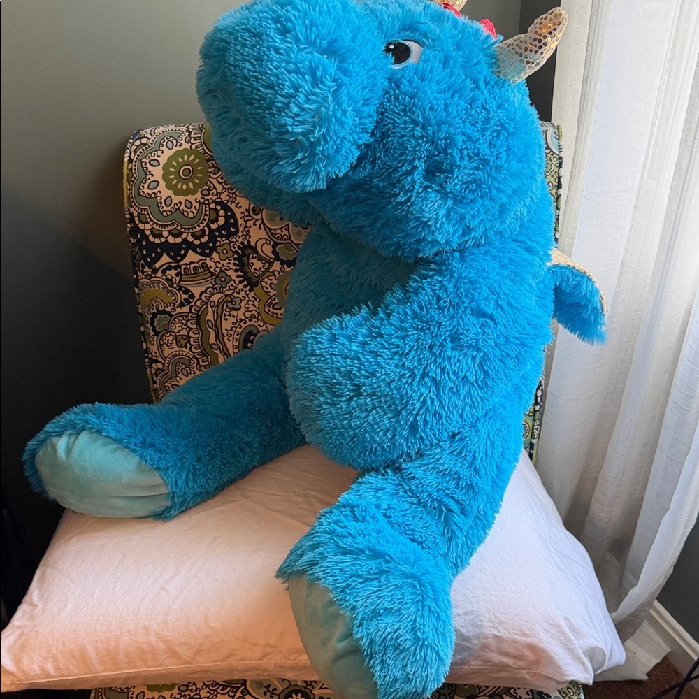 Large Blue Plush Dinosaur Toy